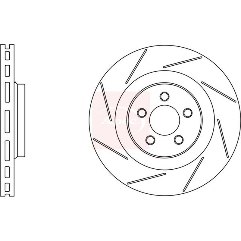 Apec 2 x Slotted/Internally Vented Brake Discs fits Chrysler 300C 2005-2012 6.1