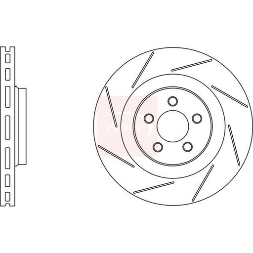 Apec 2 x Slotted/Internally Vented Brake Discs fits Chrysler 300C 2005-2012 6.1