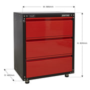 Sealey Modular 3 Drawer Cabinet with Worktop 665mm APMS82 Sealey - Dynamic Drive