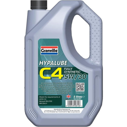 Granville Hypalube Fully Synthetic 5w30 C4 Engine Oil 5 Litre 5L Granville - Dynamic Drive