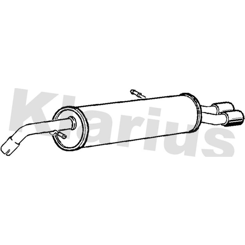 Klarius Box With Tail Pipe Rear fits Peugeot 207 2007-2012 1.6
