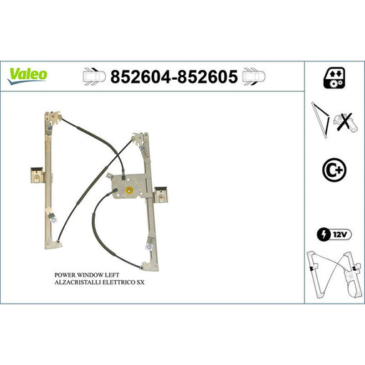 Valeo Electric Window Regulator Lifter Left Front 852604