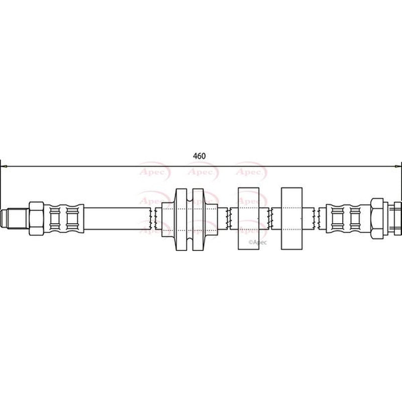 Apec Brake Hydraulic Hose Line Front fits Fiat Multipla 1999-2010 1.6 1.9