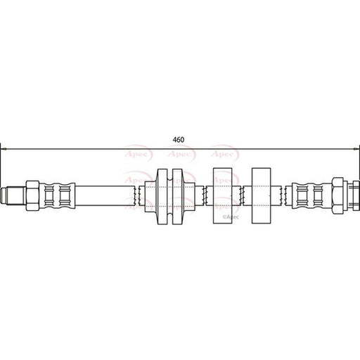Apec Brake Hydraulic Hose Line Front fits Fiat Multipla 1999-2010 1.6 1.9
