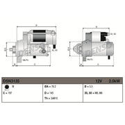 Denso Starter Motor 12V 2kW 9 Teeth fits Ford C-Max 2007-2010 1.8