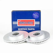 Borg & Beck Front Brake Vented Discs & Pads fits Hyundai Lantra 1996-2000 1.5