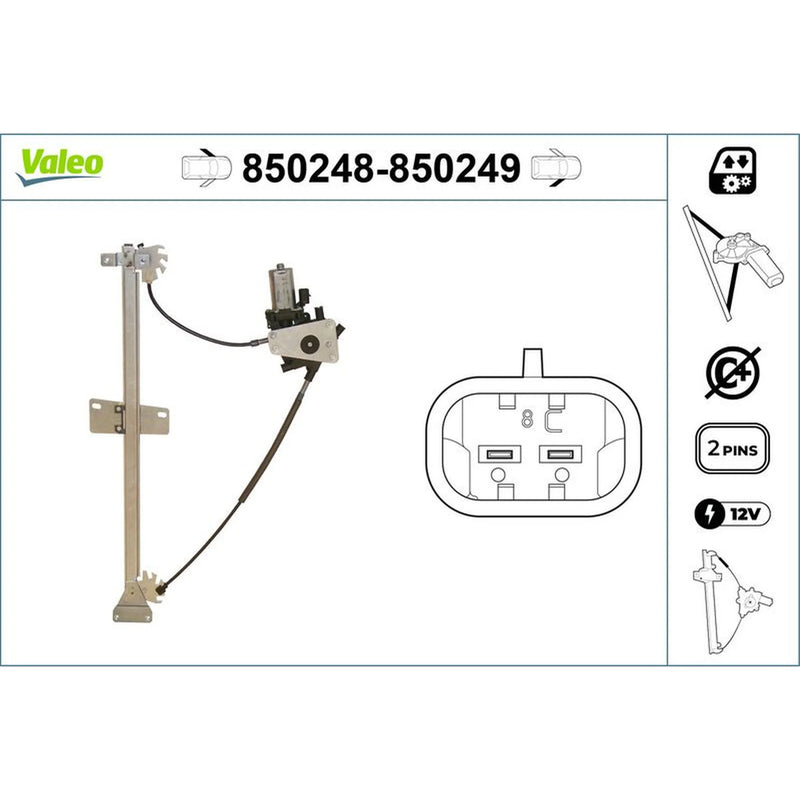 Valeo Electric Window Regulator Lifter Right Front 850249