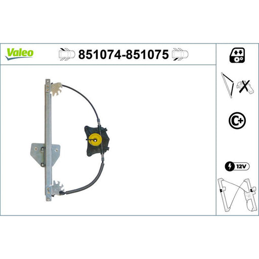 Valeo Electric Window Regulator Lifter Left Rear 851074