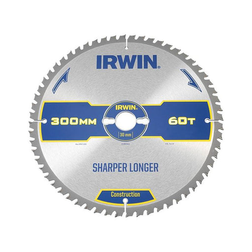 Irwin® Construction Table & Mitre Circular Saw Blade 300 x 30mm x 60T ATB IRWIN® - Dynamic Drive