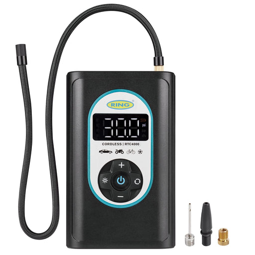 Ring Automotive RTC4000 cordless tyre inflator air compressor car pump. Recharge Ring Automotive - Dynamic Drive