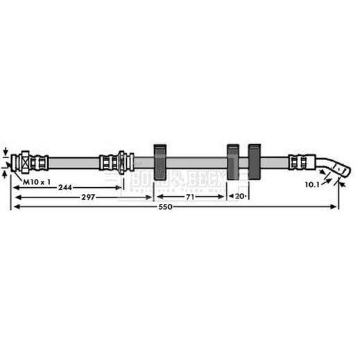 Borg & Beck Brake Hydraulic Hose Line Front Right BBH6048