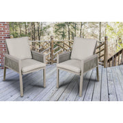 Dellonda Set of 4 Fusion Garden/Patio Aluminium Dining Chairs with Armrests - Light Grey Dellonda  - Dynamic Drive
