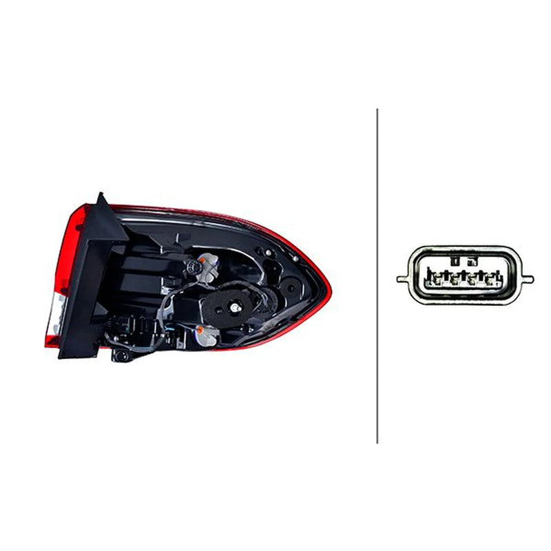 Hella Tail Light / Lamp P21W Left fits Renault Scénic IV 2016-2022