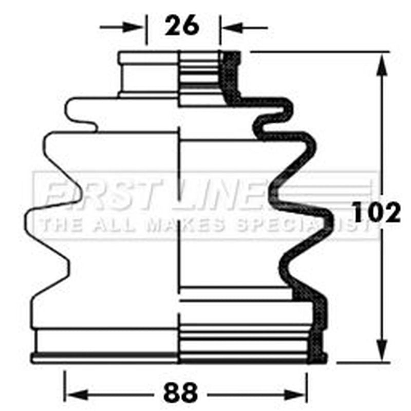 First Line Drive Shaft Bellow Kit Front Left fits Audi A6 C6 2006-2008 2.8