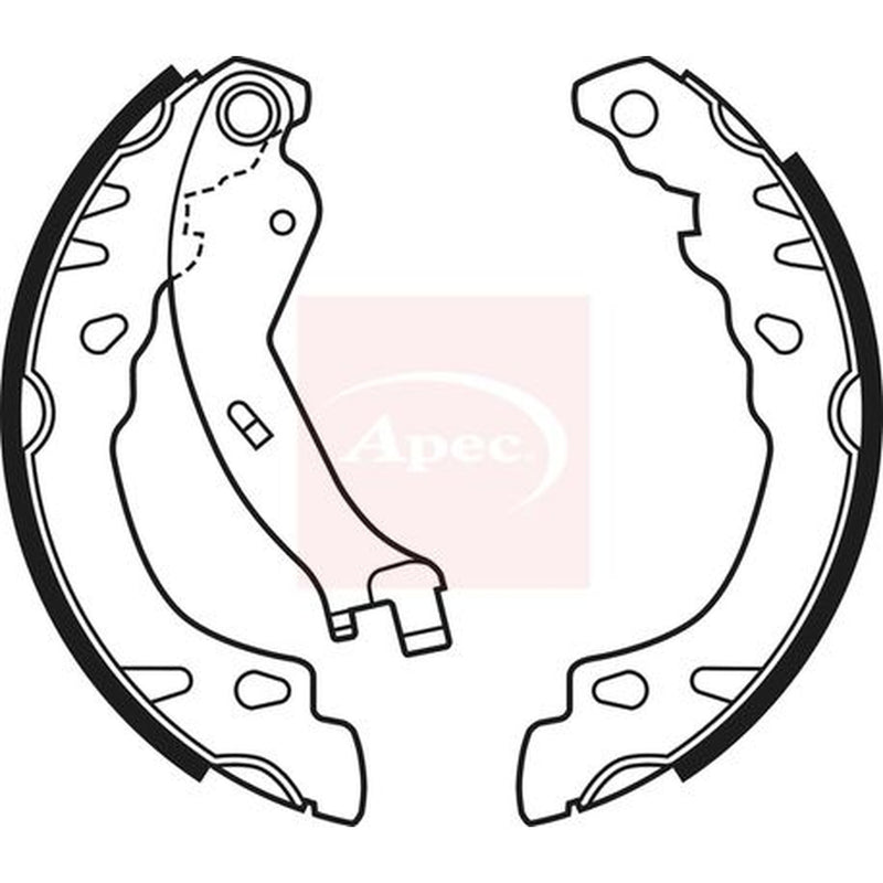 Apec Brake Shoe Set Axle Kit fits Fiat 500 2007 on 1.2 1.3