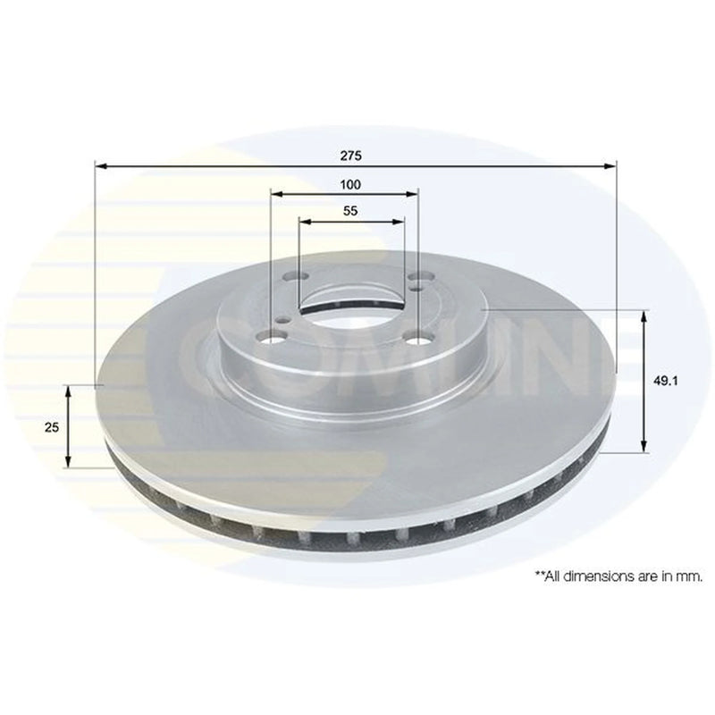Comline Front Brake Discs & Pads fits Toyota Corolla 2001-2007 1.4 1.8 2.0