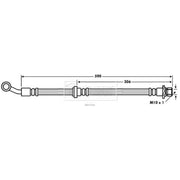 Borg & Beck Brake Hydraulic Hose Line Front Right BBH7604