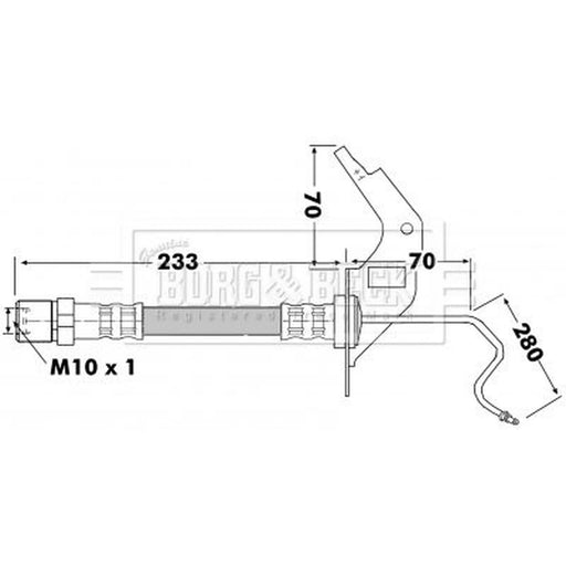 Borg & Beck Brake Hydraulic Hose Line Rear Right BBH7120