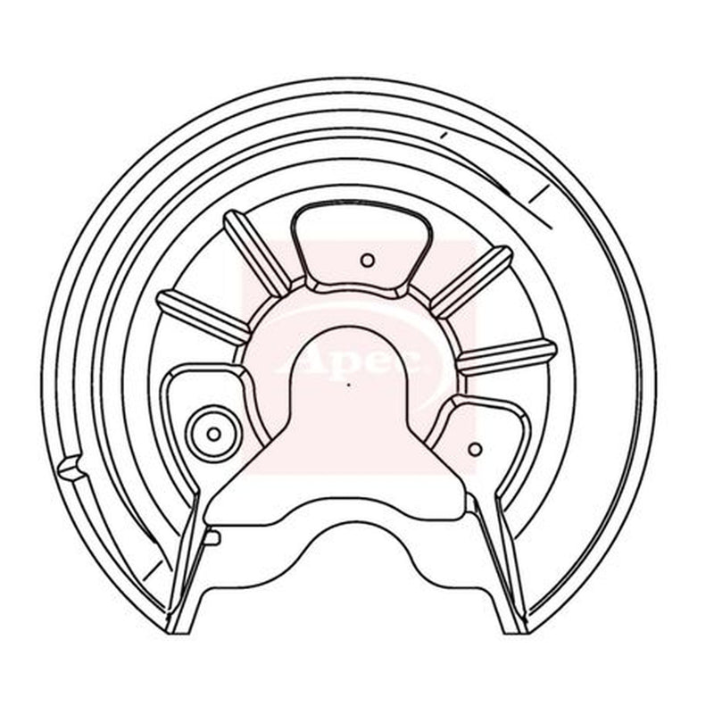 Apec Brake Disc Splash Guard Rear Left fits Audi A3 2003-2013