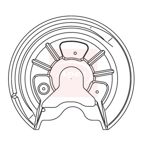 Apec Brake Disc Splash Guard Rear Left fits Audi A3 2003-2013