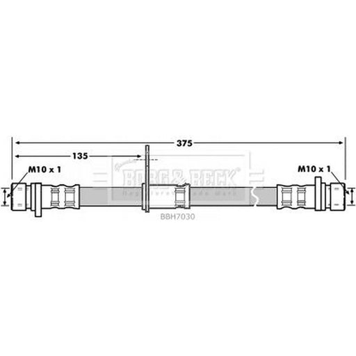 Borg & Beck Brake Hydraulic Hose Line inner BBH7030