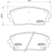 Brembo 4 x Front Brake Pad Set fits Kia Picanto II 2011-2017 1.0 1.2