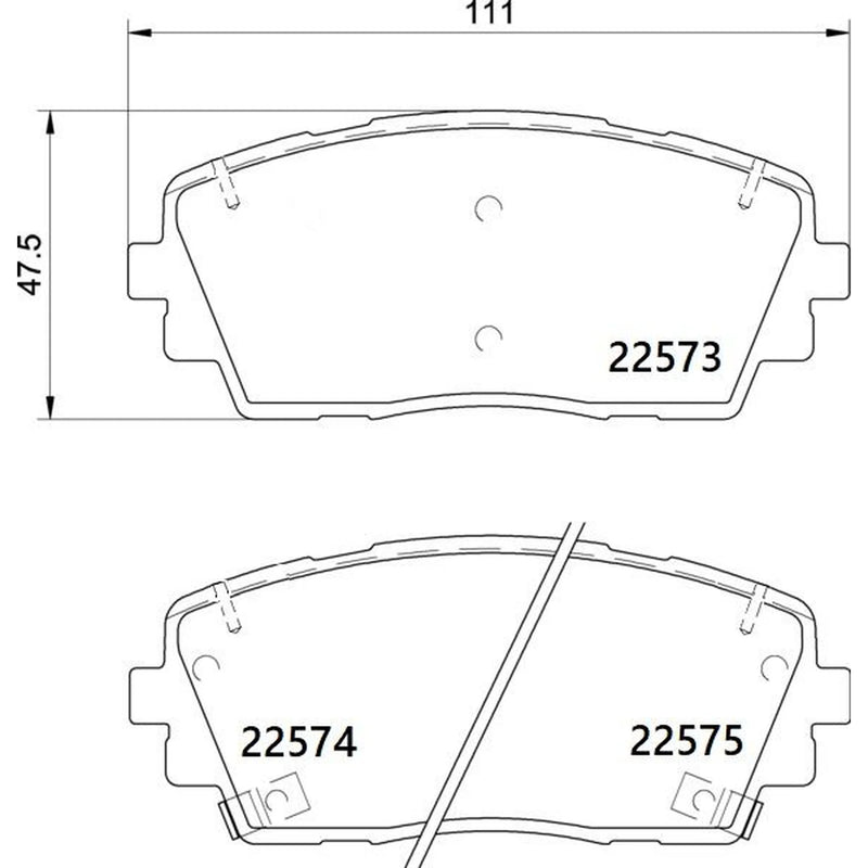 Brembo 4 x Front Brake Pad Set fits Kia Picanto II 2011-2017 1.0 1.2