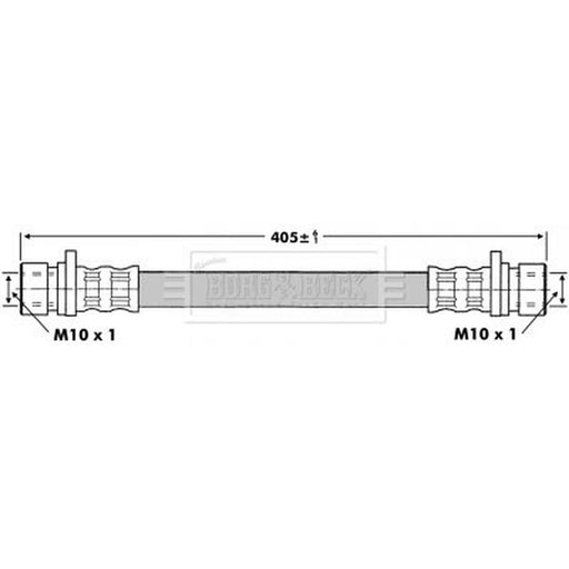 Borg & Beck Brake Hydraulic Hose Line Rear Right BBH6787