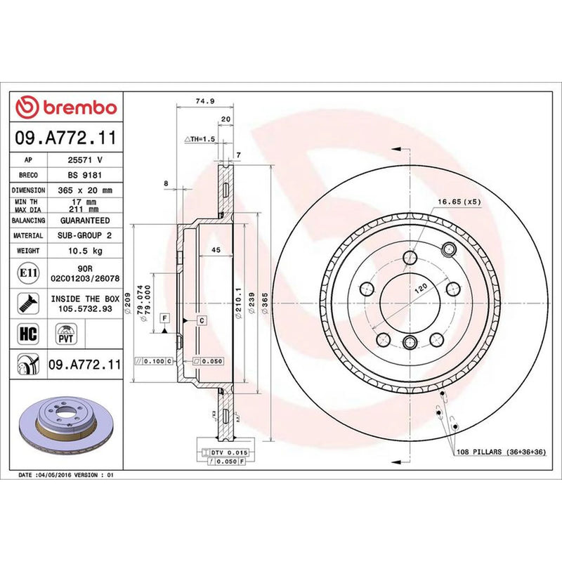 Brembo Rear Brake Discs & Pads fits Land Rover Range Rover 2009-2012 4.4 5.0