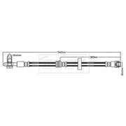 Borg & Beck Brake Hydraulic Hose Line Front Right BBH6722