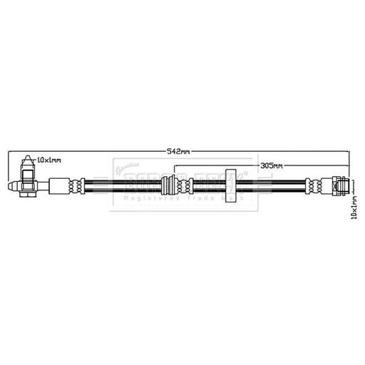 Borg & Beck Brake Hydraulic Hose Line Front Right BBH6722