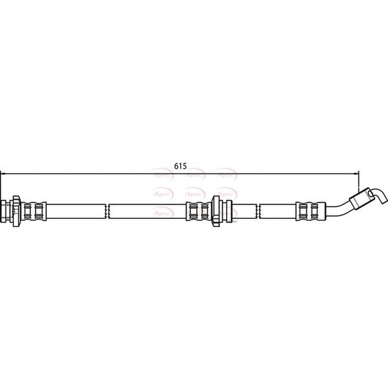 Apec Brake Hydraulic Hose Line Front Left fits Nissan Micra C+C III 2005-2010