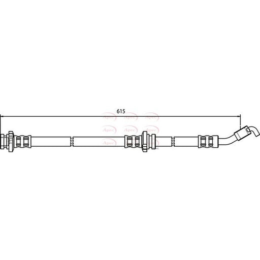 Apec Brake Hydraulic Hose Line Front Left fits Nissan Micra C+C III 2005-2010