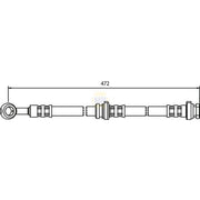NAPA Brake Hydraulic Hose Line Front fits Nissan Micra II 1992-2003 1.0 1.3 1.4