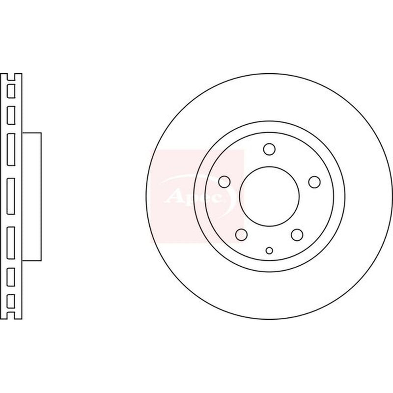 Apec 2 x Vented Brake Discs fits Mazda MPV 2002-2006 2.0