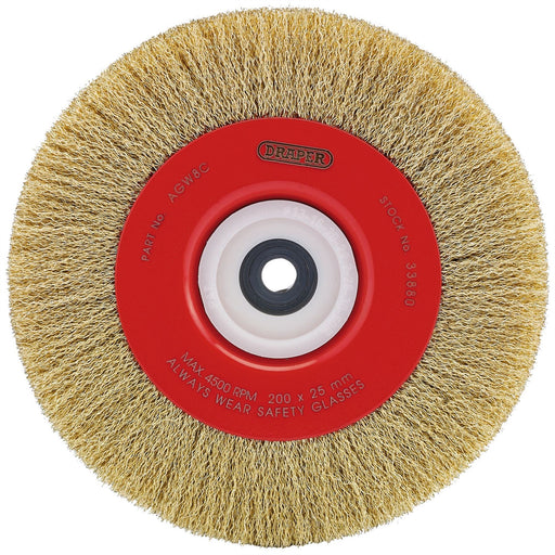 Draper Crimped Steel Wire Brushes, 200 x 25mm 33880 Draper - Dynamic Drive