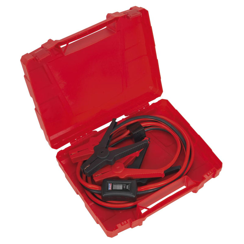 Sealey Booster Cables Car Van Jump Leads 3m 400Amp Surge Protection LED Display Sealey  - Dynamic Drive