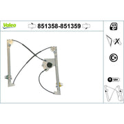 Valeo Electric Window Regulator Lifter Left Front 851358