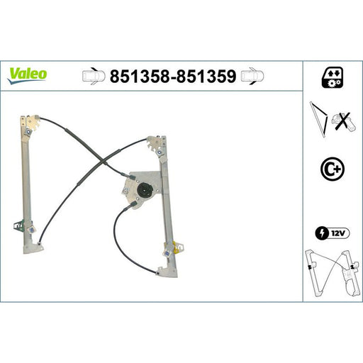 Valeo Electric Window Regulator Lifter Left Front 851358