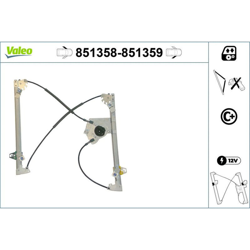 Valeo Electric Window Regulator Lifter Right Front 851359