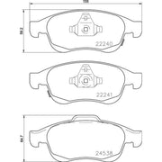 Brembo 4 x Front Brake Pad Set fits Fiat 500X 2014 on 1.3 1.4 1.6