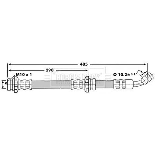 Borg & Beck Brake Hydraulic Hose Line Front Right BBH6674