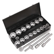 Sealey Socket Set 21pc 1"Sq Drive 6pt WallDrive Metric S0768 Sealey - Dynamic Drive