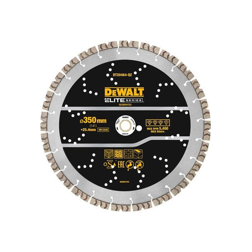Dewalt Power Tools ELITE SERIES™ All Purpose Diamond Segmented Wheel 350 x 25.4mm DeWALT Power Tools - Dynamic Drive