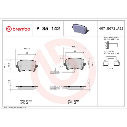 Brembo Rear Brake Solid Discs & Pads fits Audi Q3 2011-2018 1.4 2.0