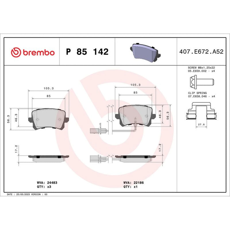 Brembo Front & Rear Pads fits Audi Q3 2013-2018 2.5