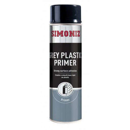 Simoniz Grey Plastic Smooth Primer Car Paint Spray Anti Rust Aerosol 500ml Simoniz - Dynamic Drive