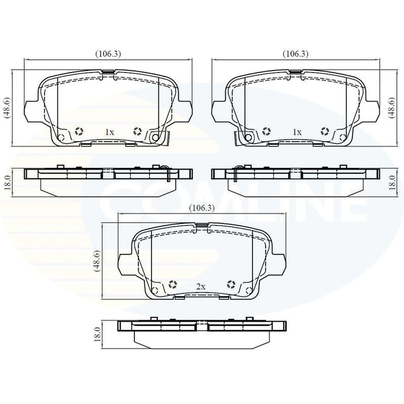 Comline Rear Brake Pad Set fits Opel Insignia B Grand Sport 2017 on 1.5 1.6 2.0