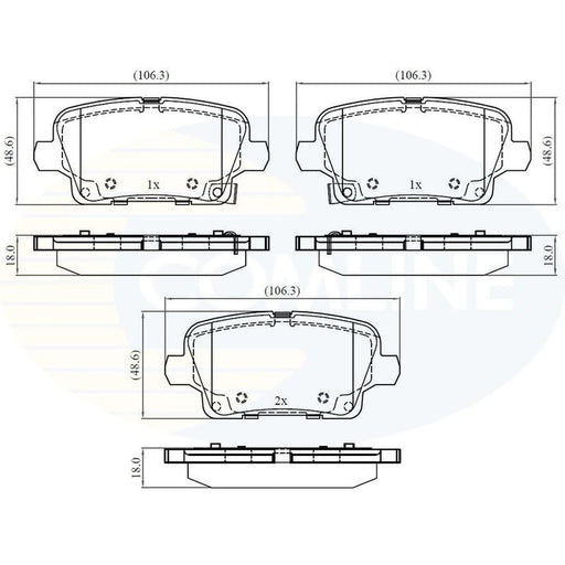Comline Rear Brake Pad Set fits Opel Insignia B Grand Sport 2017 on 1.5 1.6 2.0
