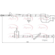 Apec Handbrake Cable Right Rear fits Honda Cr-V 2001-2007 2.0 2.2